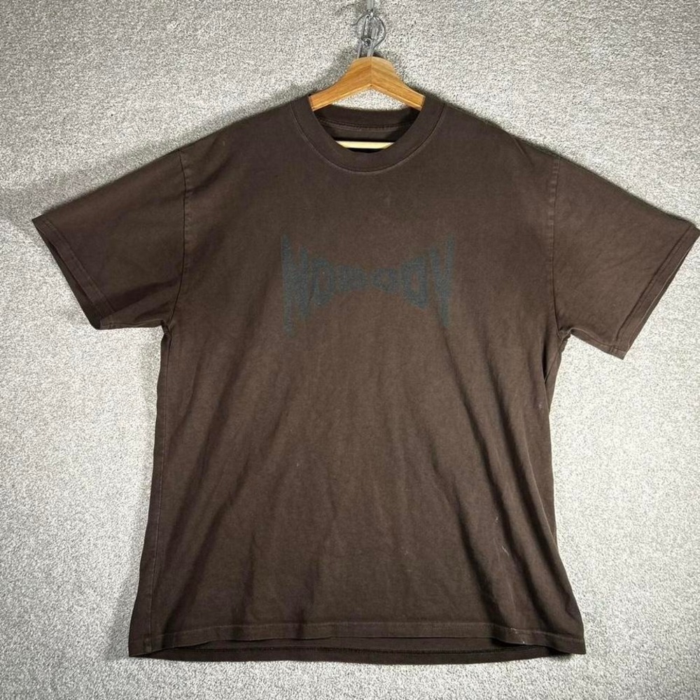 Vintage faded "nobody" streetwear faded grey/brown tee shirt tshirt Size XL